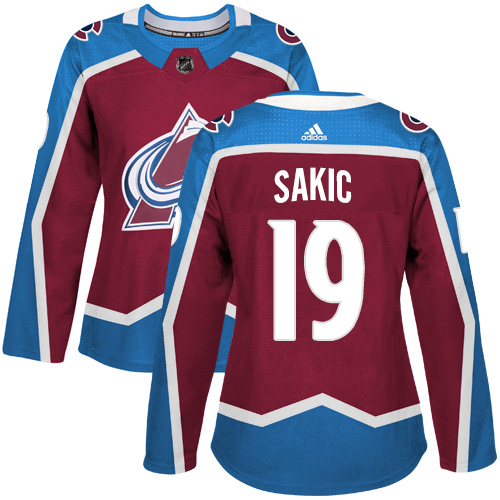 Adidas Avalanche #19 Joe Sakic Burgundy Home Authentic Women's Stitched NHL Jersey - Click Image to Close